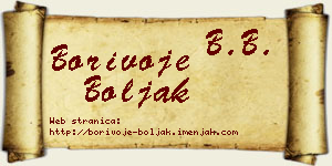 Borivoje Boljak vizit kartica